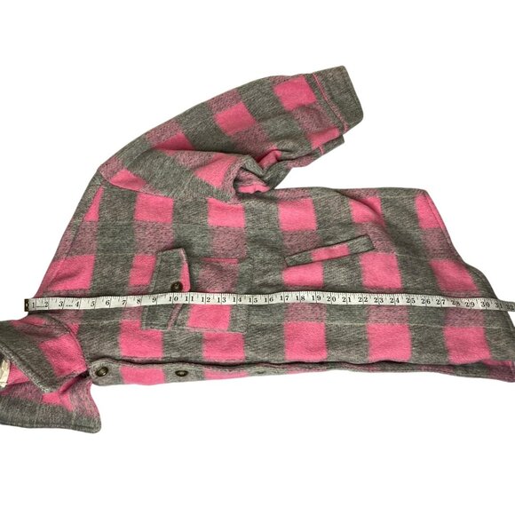 Vanilla Bay Womens Plaid Button-Up Jacket 1X Pink/Gray Polyester - Picture 7 of 9